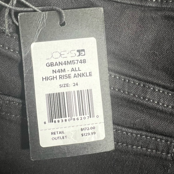 NWT Joe’s high rise skinny ankle jeans flawless black 24 - Picture 3 of 5